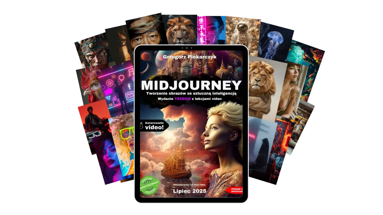 Okładka ebooka o Midjourney
