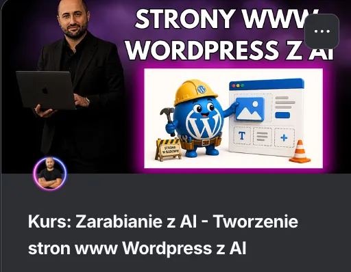 Kurs Zarabianie z AI: tworzenie stron www WordPress z AI